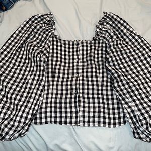 Black and white gingham top